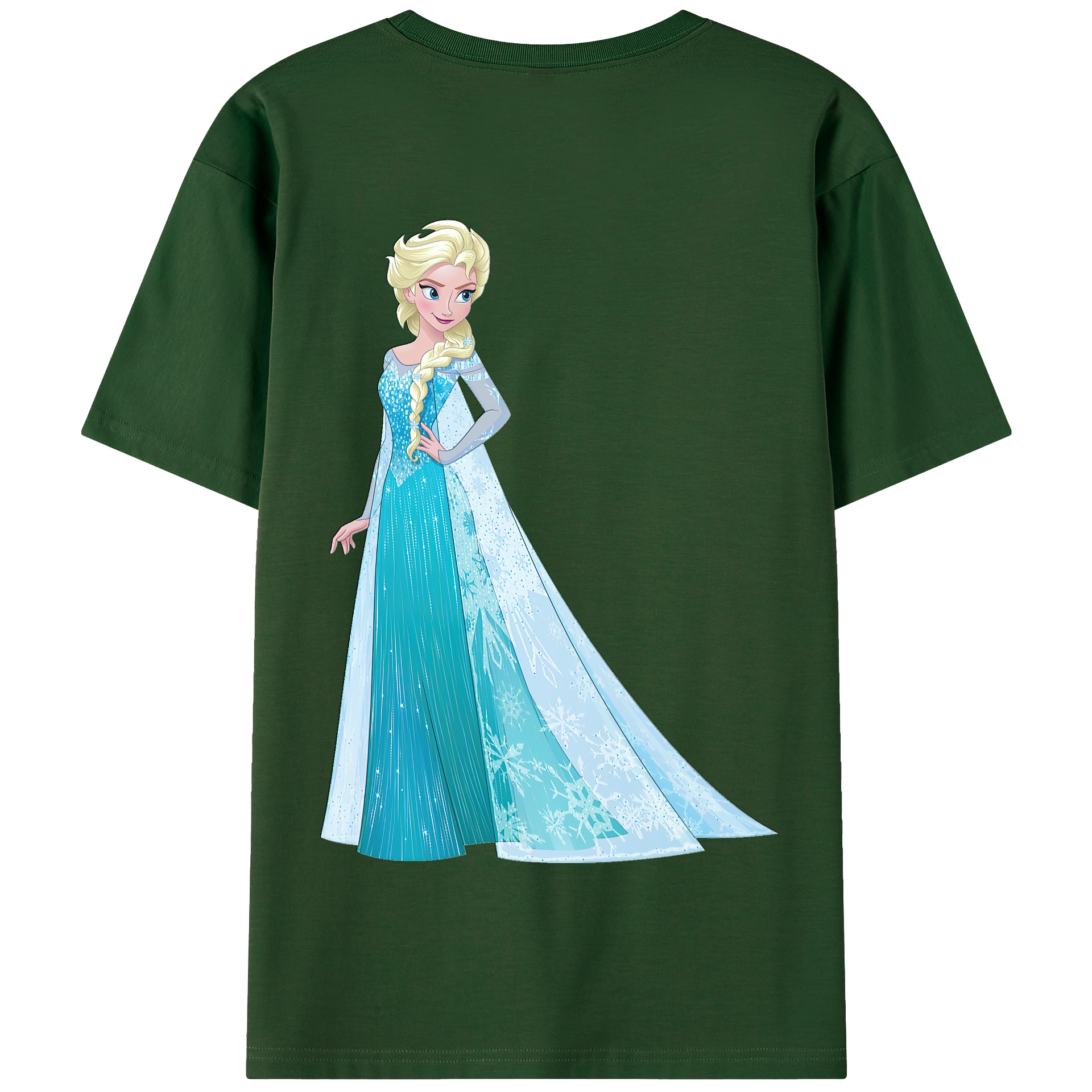 （画像用） アナと雪の女王 アンナ エルサ Frozen Anna Elsa 綿100％半袖Tシャツ（背面プリント）